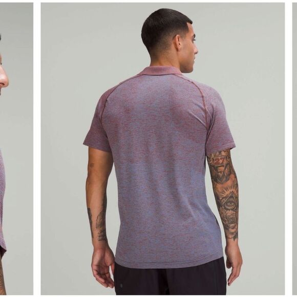Lululemon Metal Vent Tech Polo Shirt 2.0 Size M Date Brown / Blue Nile - Picture 4 of 9